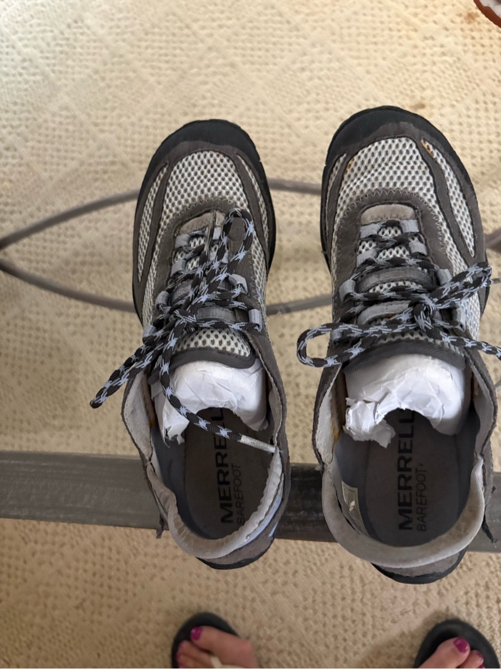 Merrell Two-Tone Gray Mesh Hiking Sneakers